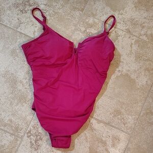 Time and Tru Women's Fuchsia One Piece Swimsuit